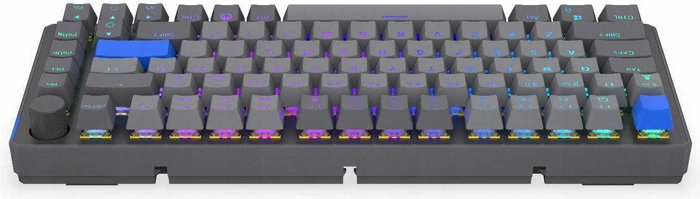 Klaviaturë mekanike wireless Endorfy Thock V2 75% Wireless, ENDORFY Yellow by Gateron, RGB, US ANSI, hot-swap, gri