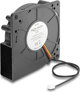 Ventilator ftohës radial DeLOCK 120x120x33 mm, 12V DC, 3-Pin, i zi