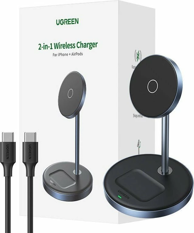 Karikues wireless 2n1 Ugreen 90668/CD317 7.5W USB-C, i zi, me kabllo USB-C