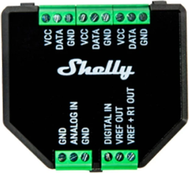 Kontroller Shelly Plus Add-on, plastikë, ngjyrë e zezë