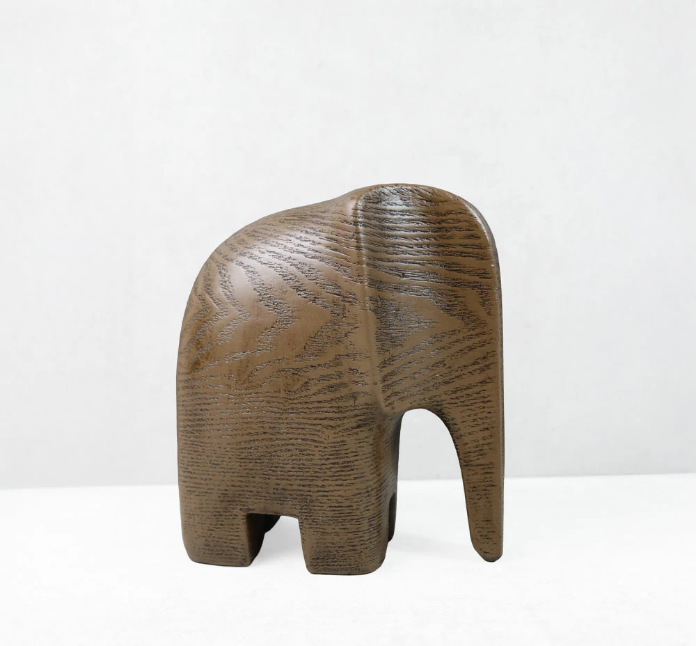 Dekor elefant ZAMBIA.1, ngjyrë kafe, 16.5x9x18cm, polirezine