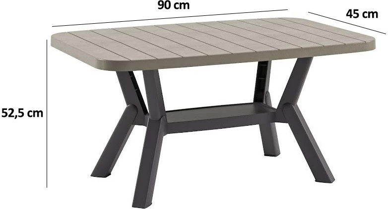 Tavolinë kafeje Skye Decor, silva-antracit, mink