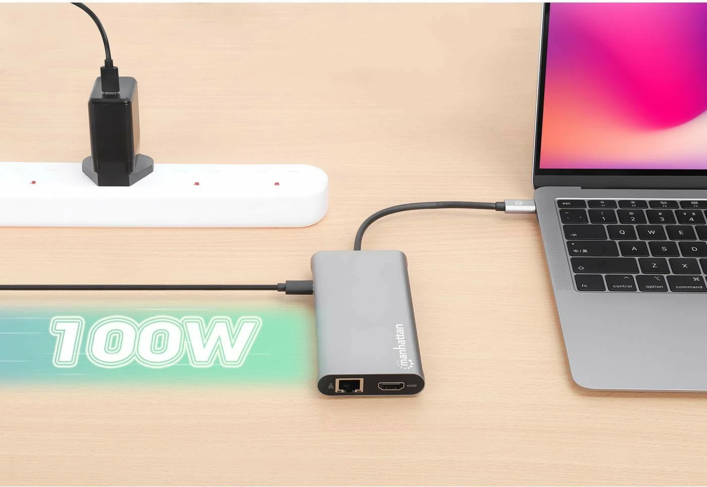 Docking station MANHATTAN 12-in-1, 3x HDMI, 4x USB, USB-C, DP, RJ45, gri