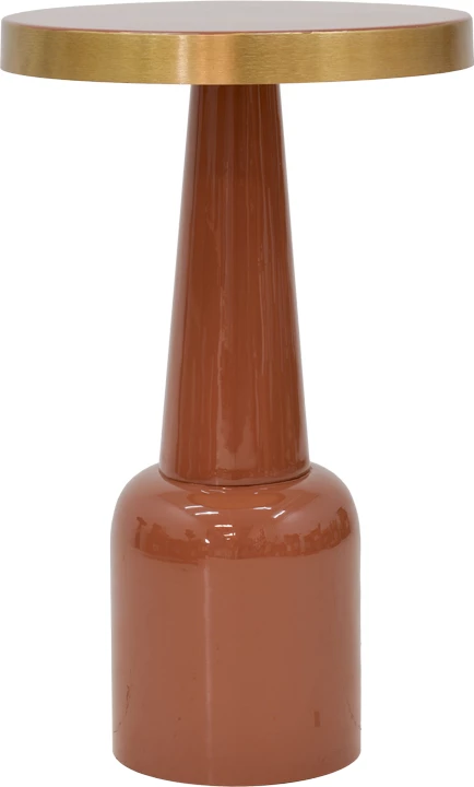 Tavolinë anësore Easyful Inart, ngjyrë mollë e kalbur-ari, D40x65cm