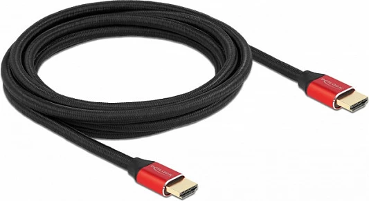 Kabëll HDMI DeLOCK Ultra High Speed 48Gbps, 3 m, 8K@60Hz, HDR/Dolby Vision, kuqe/zi