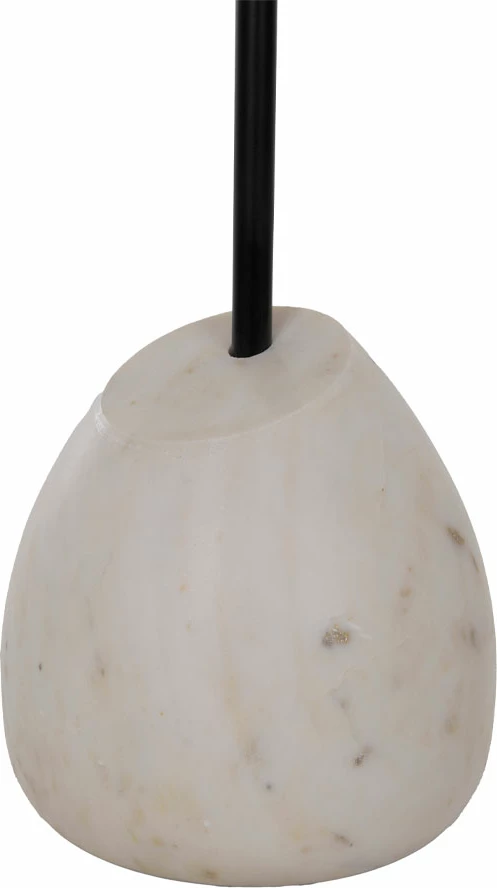 Tavolinë anësore Pilea, dru mango natyral, mermer i bardhë, 56x43x56