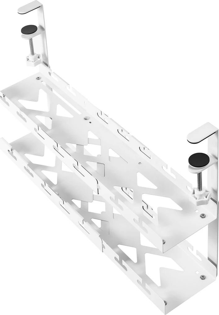 Organizues kabllosh nën tavolinë Maclean MC-102 W, 2 nivele, çelik, i bardhë