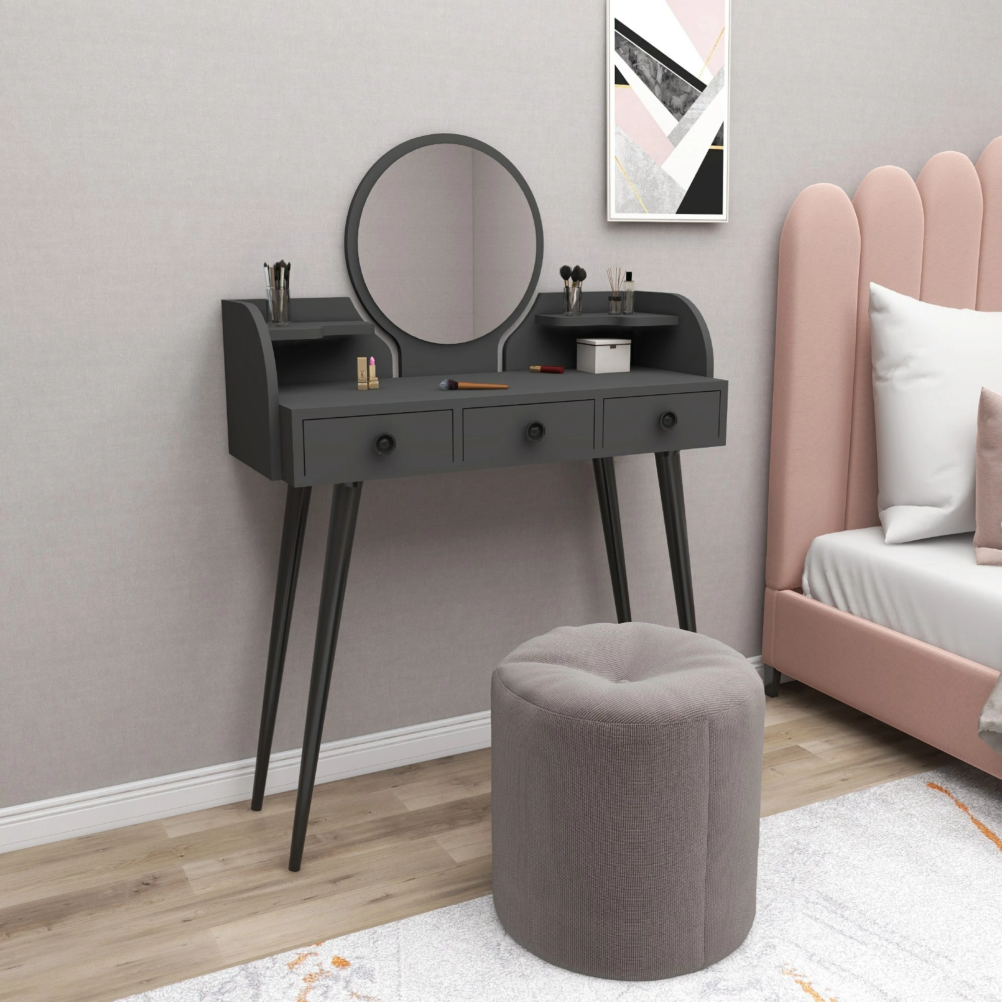 Tavolinë grimimi Hanah Home, Elegans, antracit