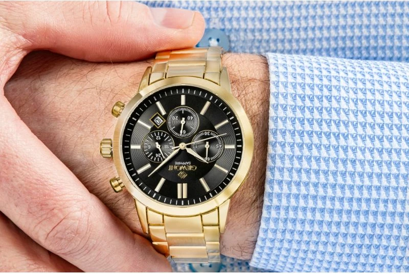 Orë dore meshkuj Giewont GW8510-B5, gold black, set