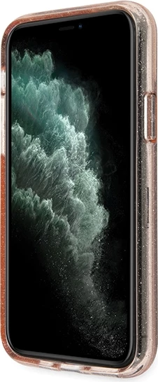 Mbështjellës Guess GUHCN58PCGLPI për iPhone 11 Pro, Glitter, Rozë