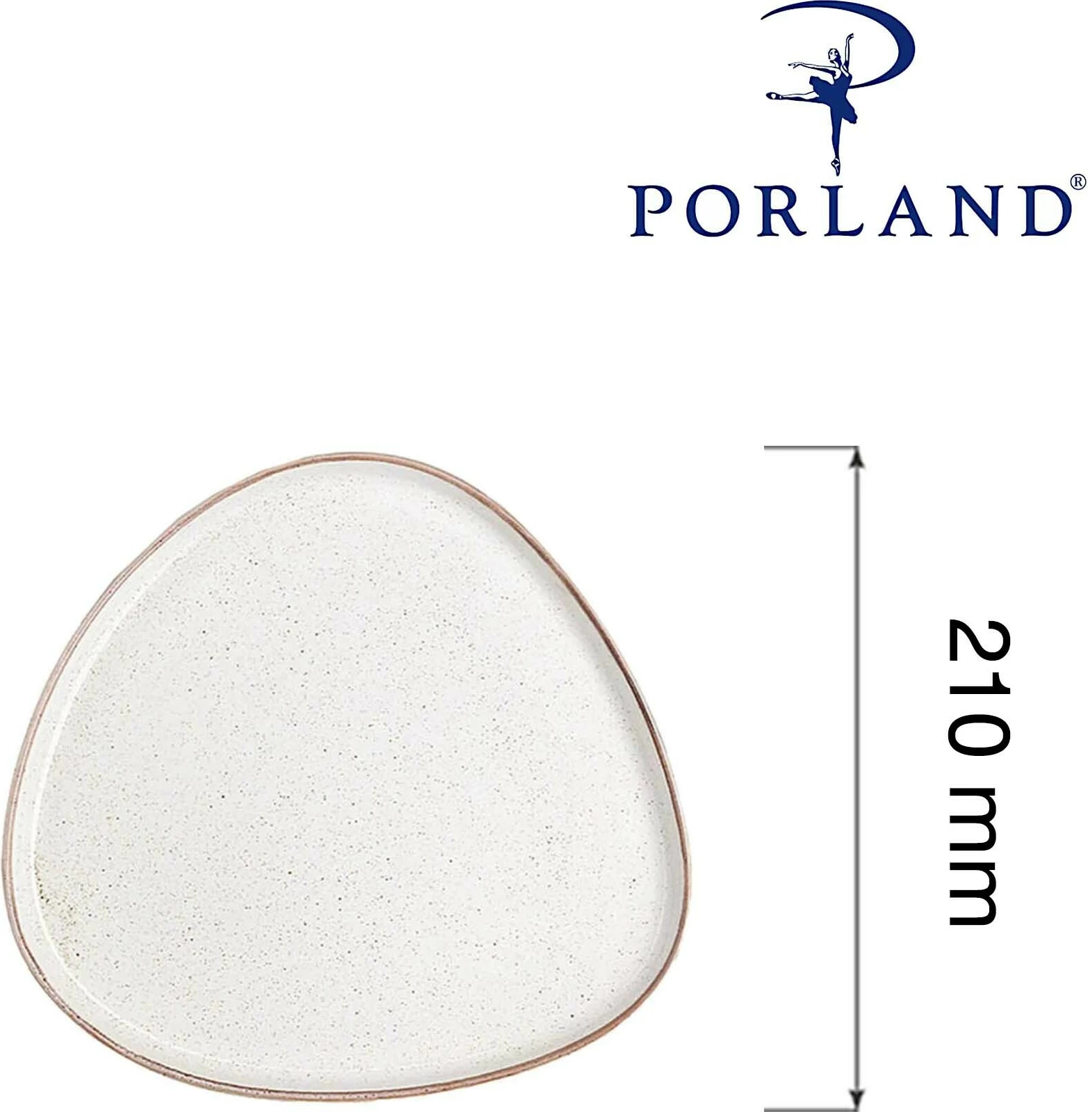 Pjatë trekëndore Porland Seasons Sand 210 mm, porcelan, set 6 copë, krem/bezh