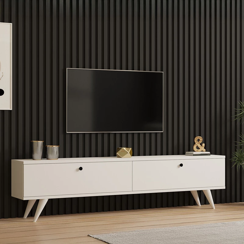 Kabinet TV Jate, ngjyrë e bardhë, 160x25x40cm