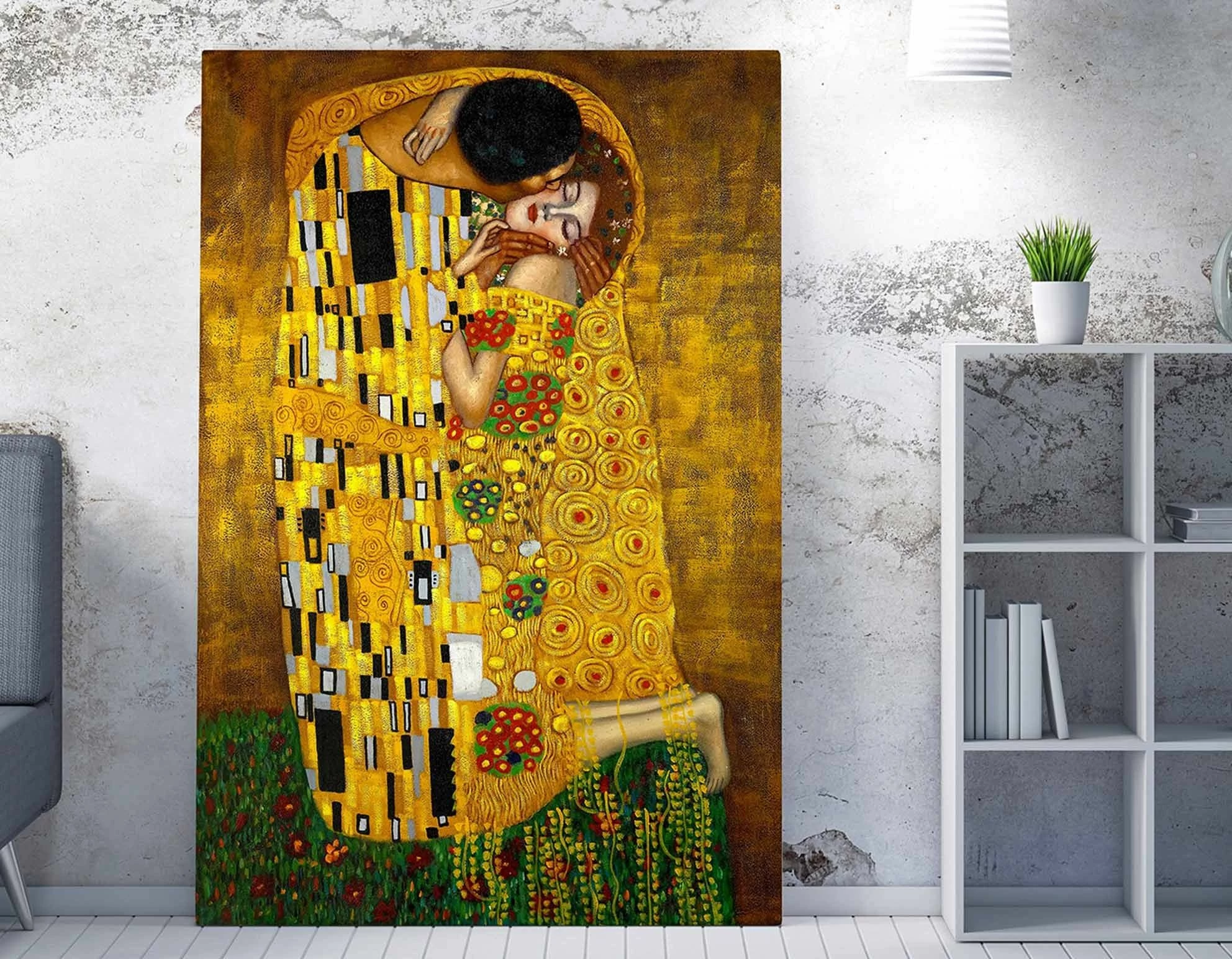 Pikturë dekorative në kanavacë, Wallity WY94, Gustav Klimt, Puthja, shumëngjyrëshe, 70x100cm