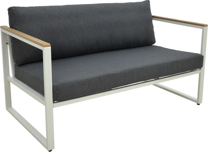 Divan dyvendësh Aurelio, metalik, ngjyrë e bardhë, jastëkë antracit, 130x74x63cm