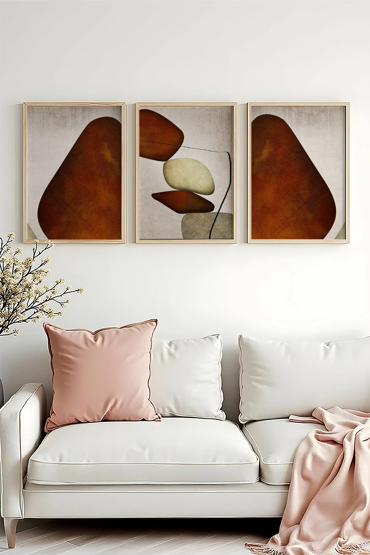 Pikturë dekorative me kornizë, MDF, 3 copë, Wallity, Huhu469, 30x40cm