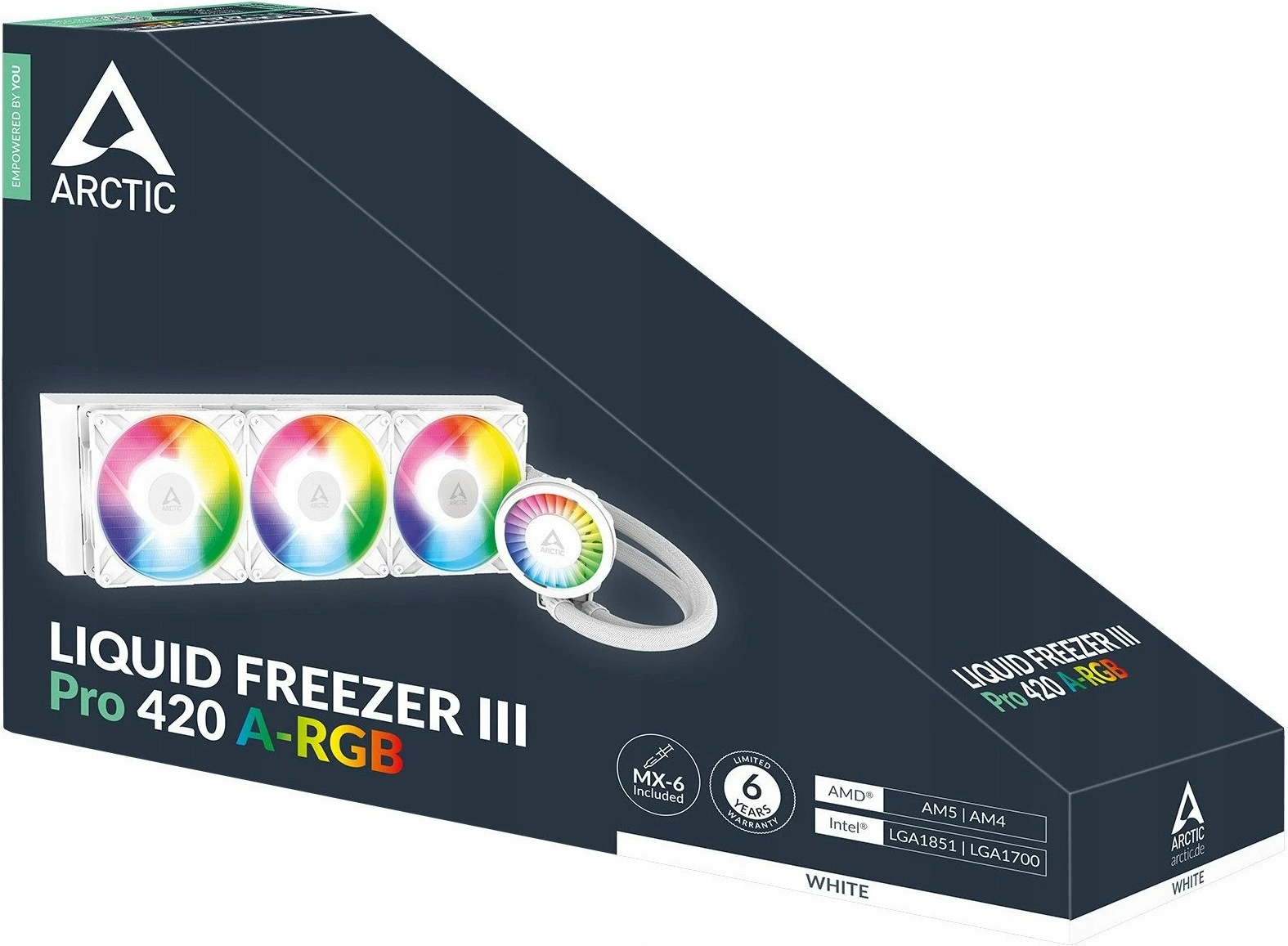 Sistem ftohje me lëng Arctic Liquid Freezer III Pro 420 A-RGB (ACFRE00189A), radiator 420mm, 3x140mm, ARGB, Bardhë