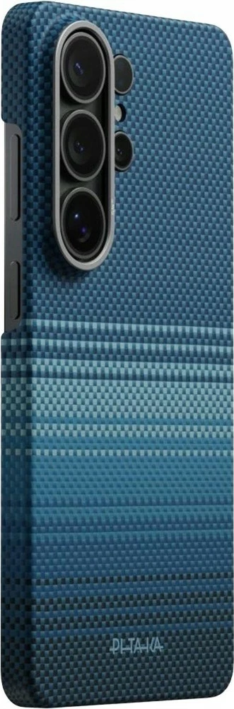 Mbështjellës Pitaka Edge për Samsung Galaxy S26 Ultra, fibër aramidi, MagSafe, blu