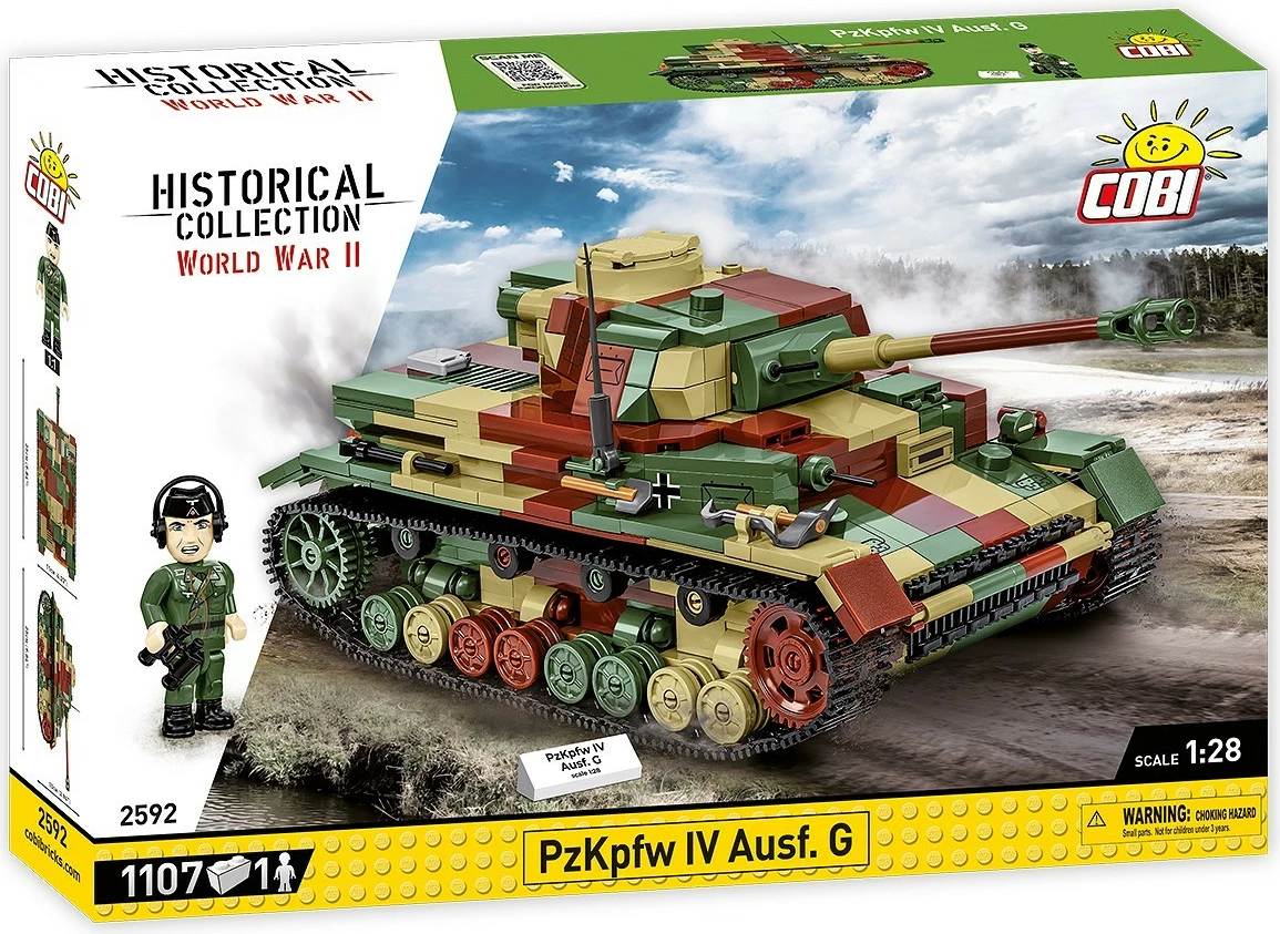 Set blloqesh Cobi Klocki WWII PzKpfw IV Ausf. G, 1107 pjesë, Kamuflazh