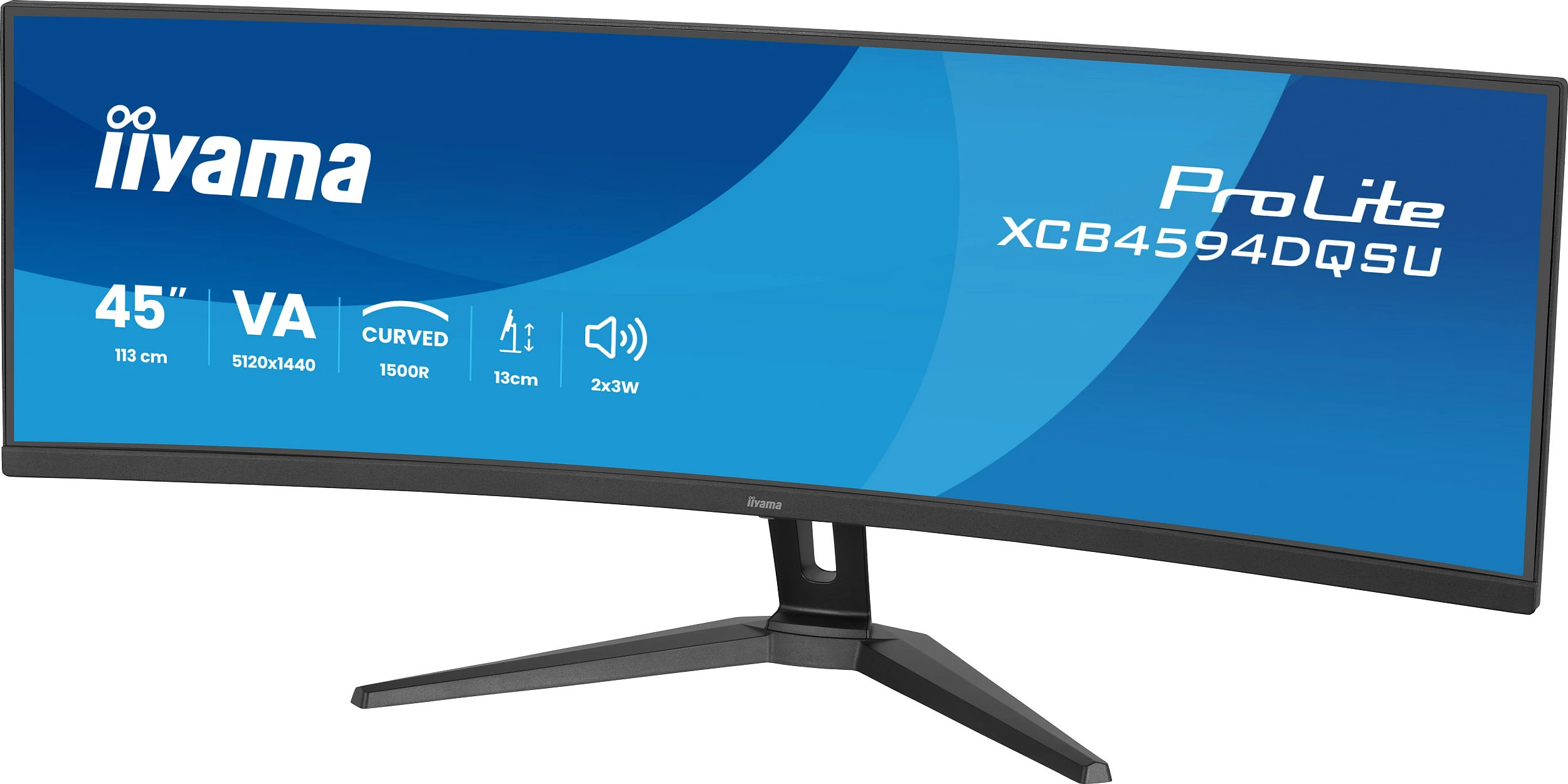 Monitor iiyama ProLite XCB4594DQSU-B1, 44.5", Curved, 5120x1440, VA, FreeSync, i zi