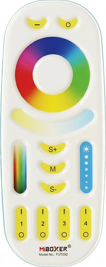 Telekomandë LED Miboxer FUT092, RGB+CCT, 4 Zona, e bardhë