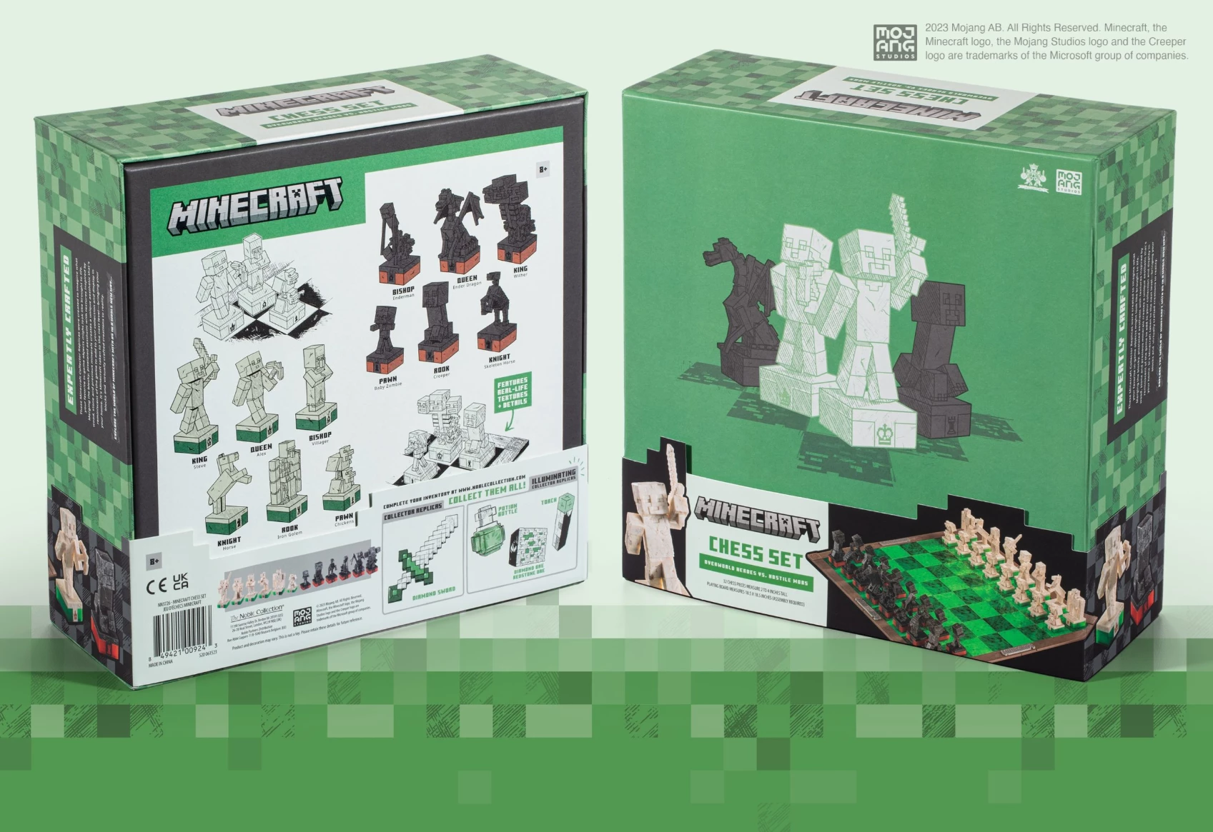 Set shahu NOBLE COLLECTION Minecraft Overworld Heroes vs. Hostile Mobs, tavolinë 45.7 cm