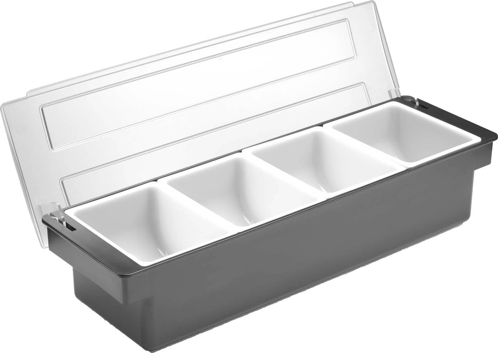 kuti për përbërës Bar Up me 4 kontejnerë, 480x150x100mm, kapak transparent