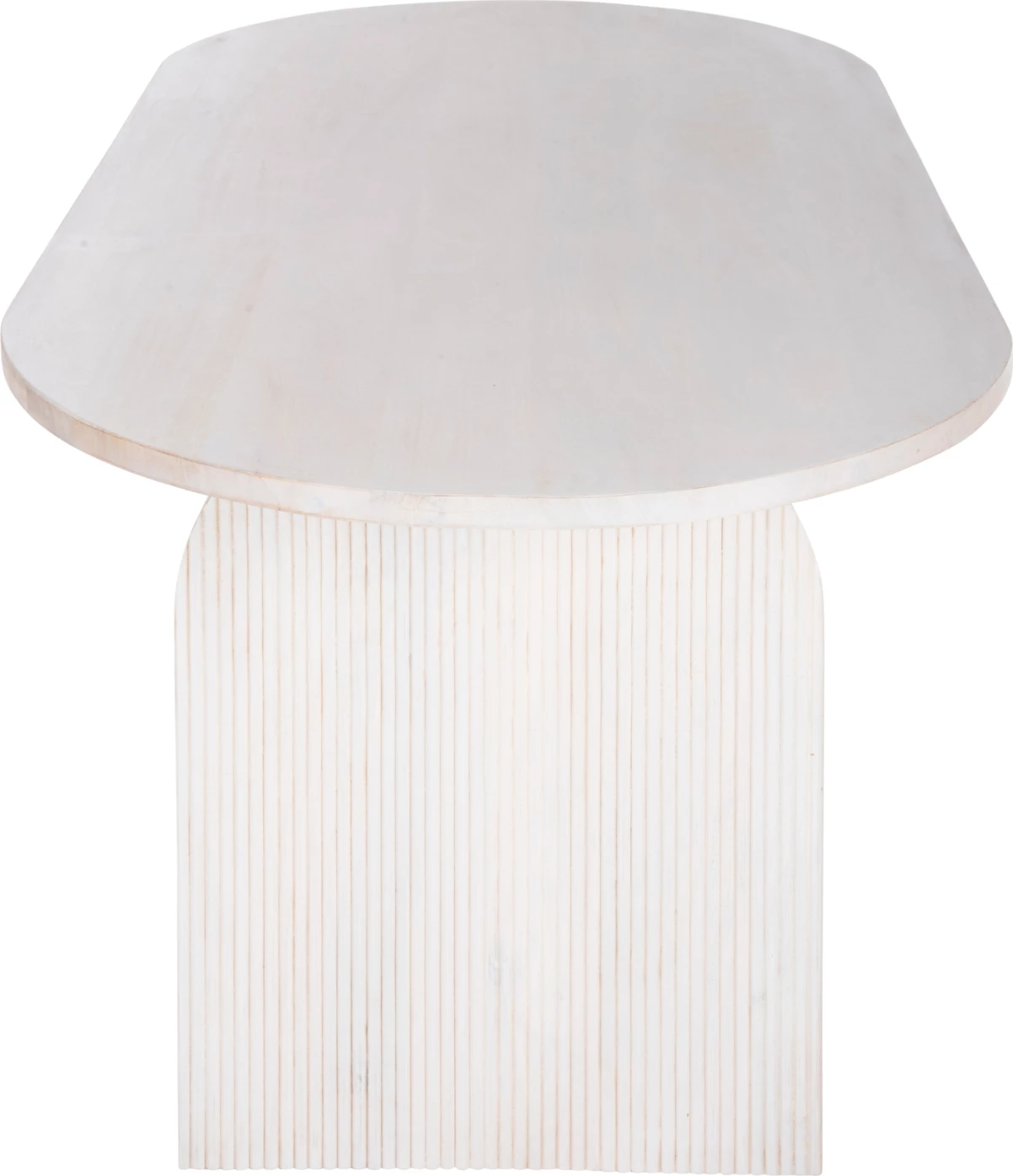 Tavolinë ovale për ngrënie, dru mango, ngjyrë e bardhë, FH9690, 180,5x90,5x76 cm