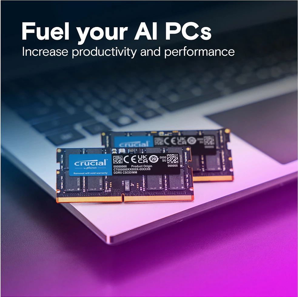 RAM Memorje Crucial DDR5 SO-DIMM 32GB 6400MT/s, e zezë