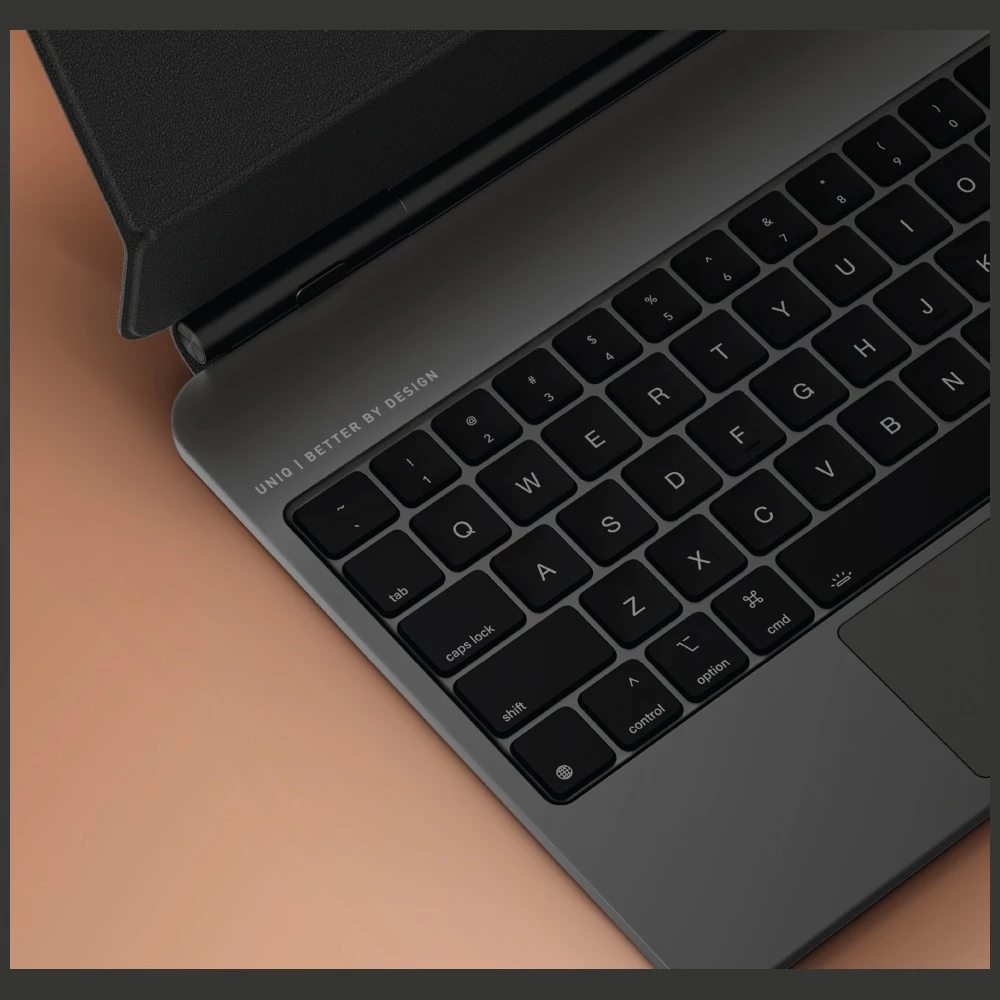 Mbështjellës magnetik me tastierë UNIQ Venno Pro për iPad 11"/iPad Air 11"/iPad Pro 11", Bluetooth 5.2, trackpad, bateri 400 mAh, Karamel