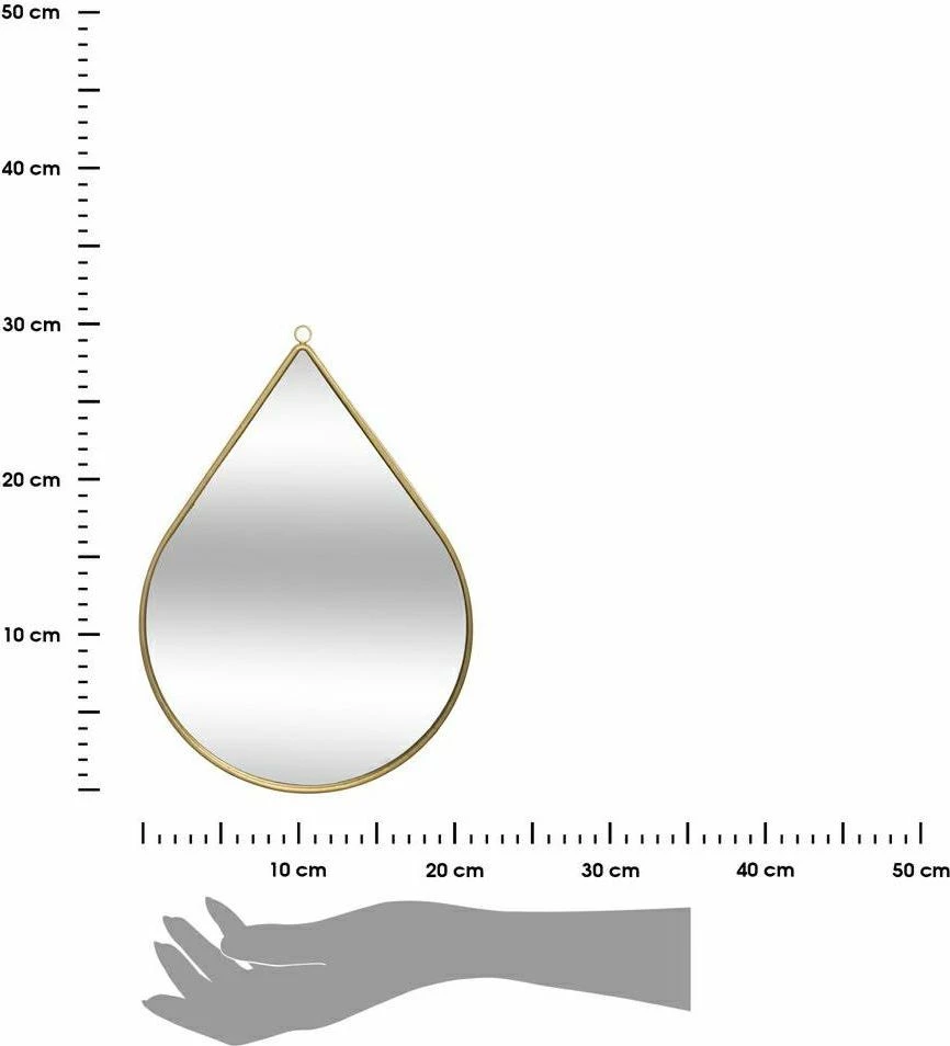Pasqyrë muri Atmosphera Drop shape 29 x 21 cm, kornizë metalike, e artë
