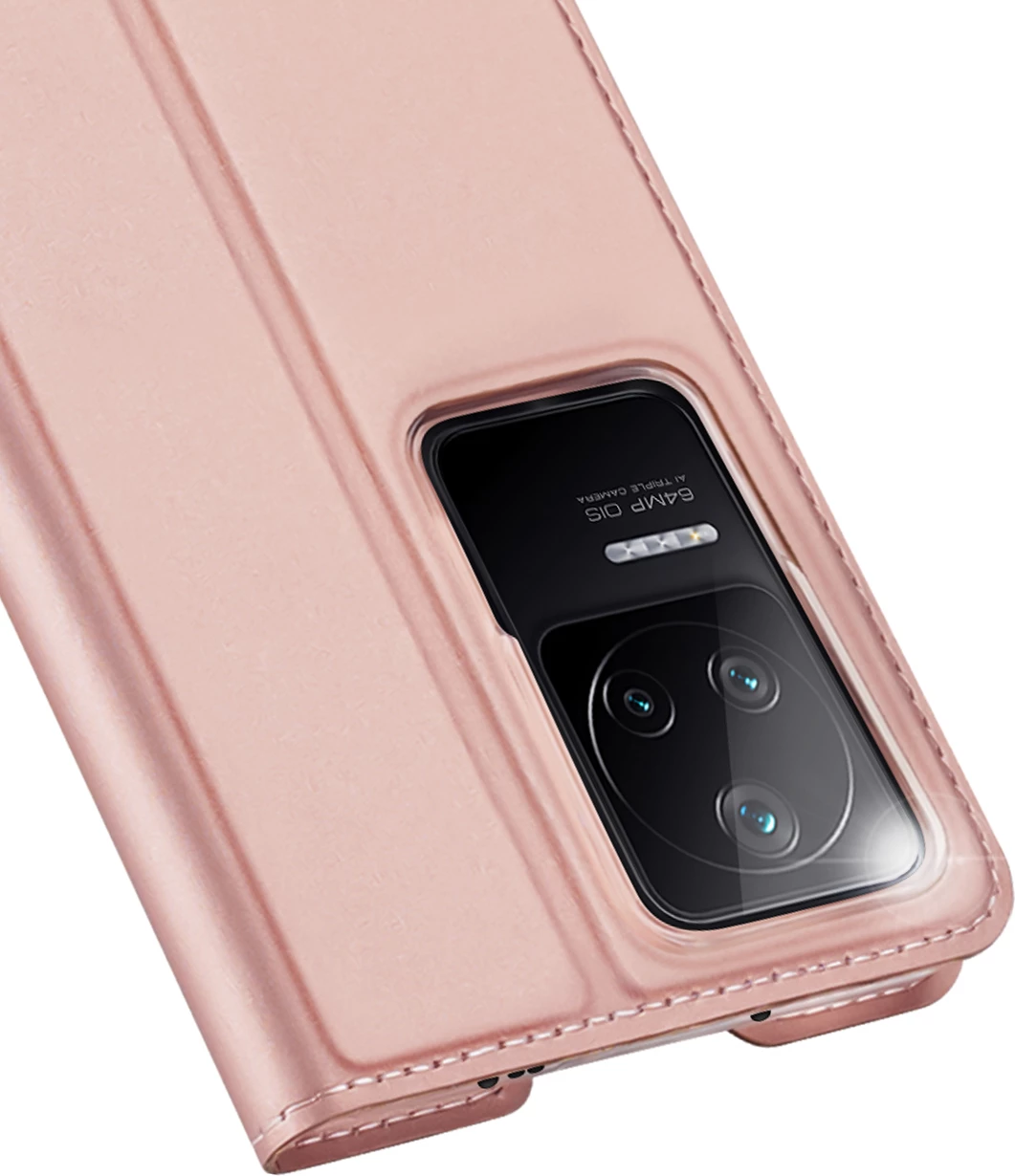 Mbështjellës Dux Ducis Skin Pro për Xiaomi Poco F4 5G, me xhep dhe qëndrim, rozë