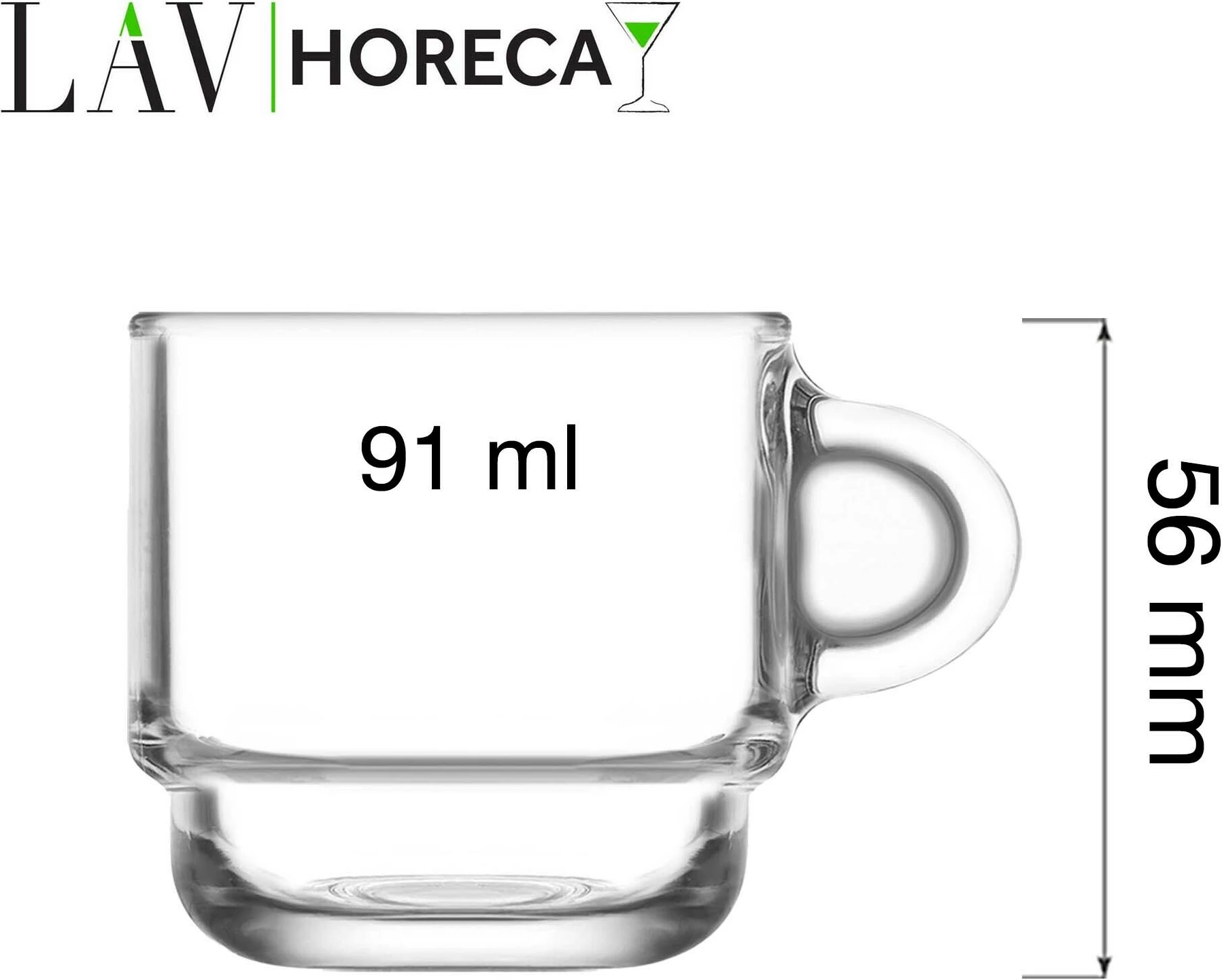 Filxhan espresso LAV HORECA Cambridge 91 ml, set 12 copë, transparent