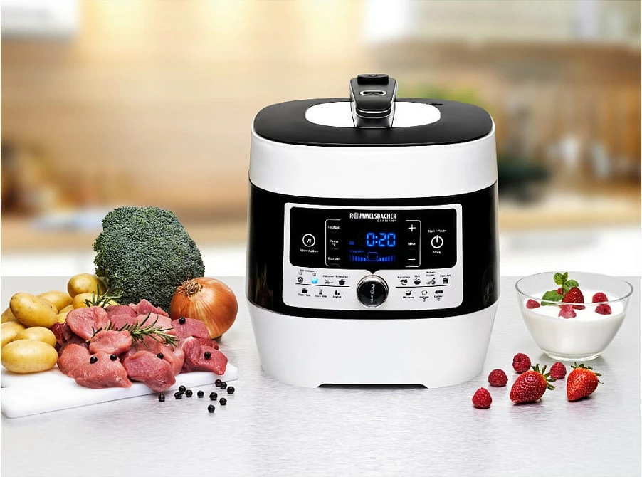 Multi-cooker ROMMELSBACHER MD 1000, 4L, digjital, zi/bardhë