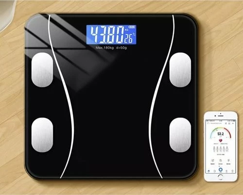 Peshore banjo analitike Ruhhy 22525, Bluetooth, LCD, max 180 kg, xham i temperuar, e zezë, me 2x AAA