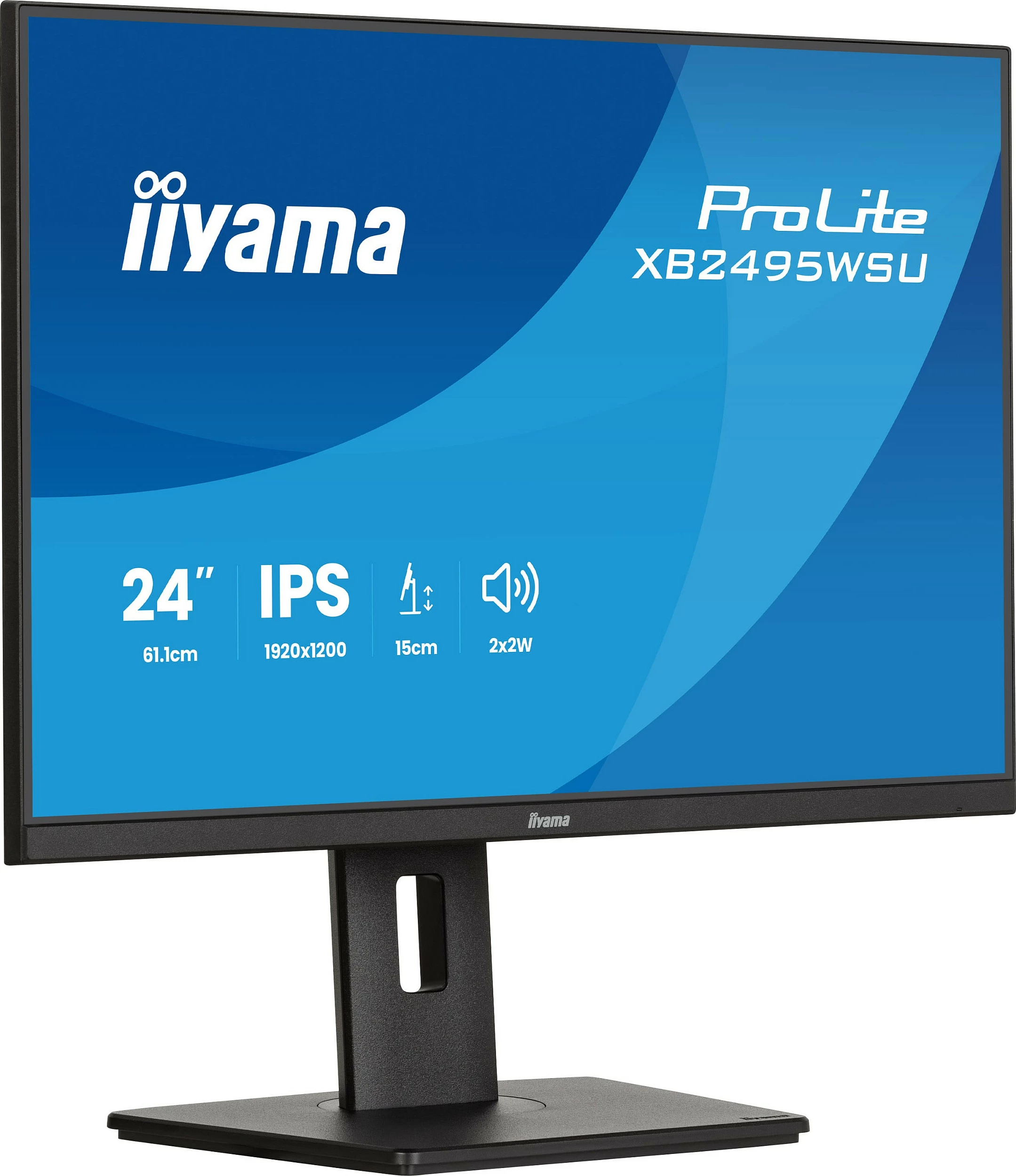 Monitor iiyama ProLite XB2495WSU-B1, 24.1" IPS, 1920x1200, USB hub, altoparlantë, i zi