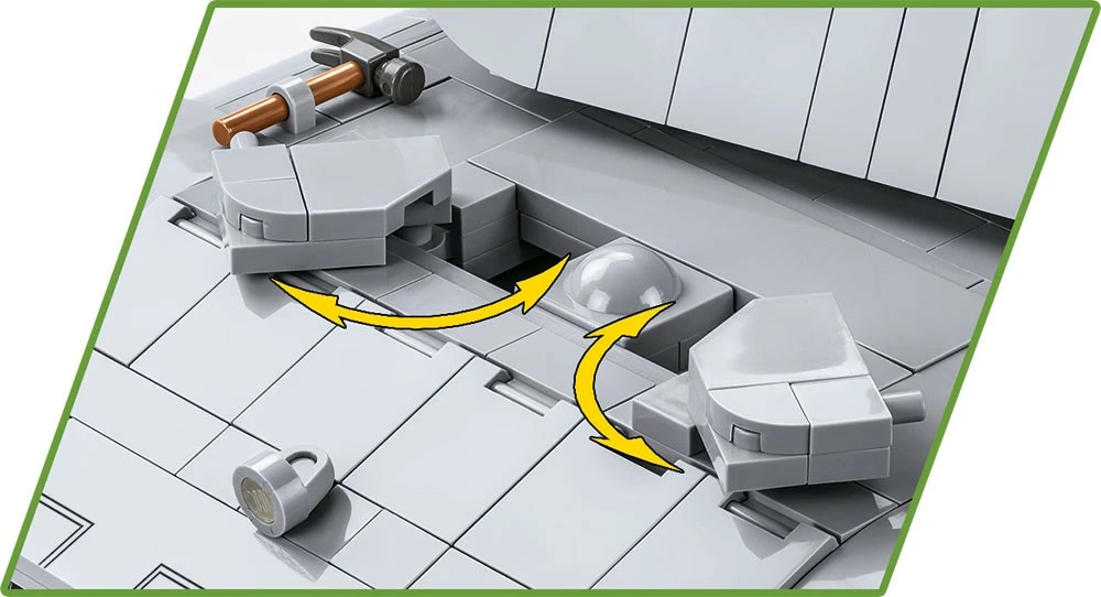 Set blloqesh Cobi Klocki Panzerkampfwagen E-100, 1511 pjesë, me figurë, Gri