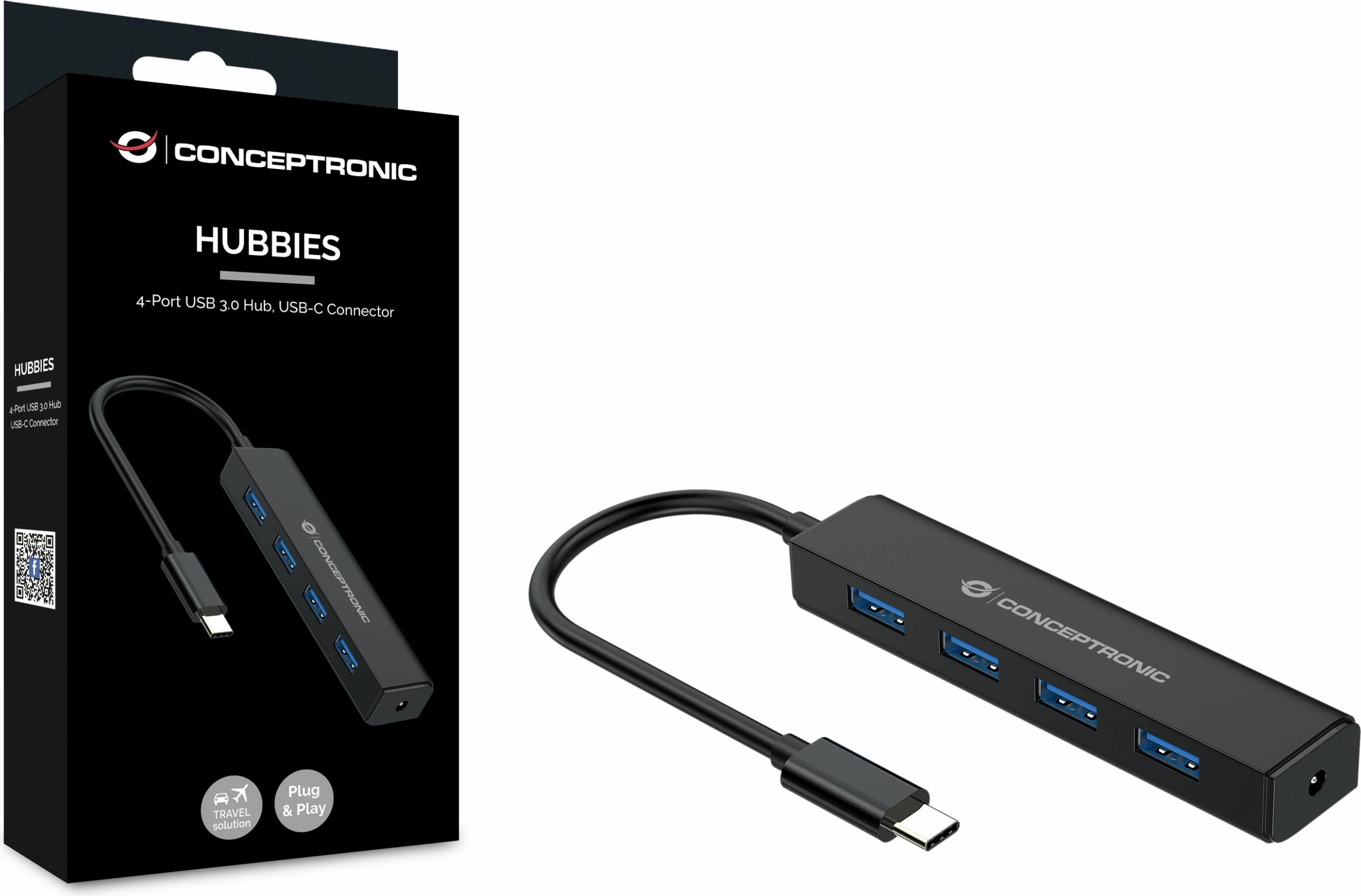 USB hub Conceptronic 4 porta USB 3.0, USB-C, i zi