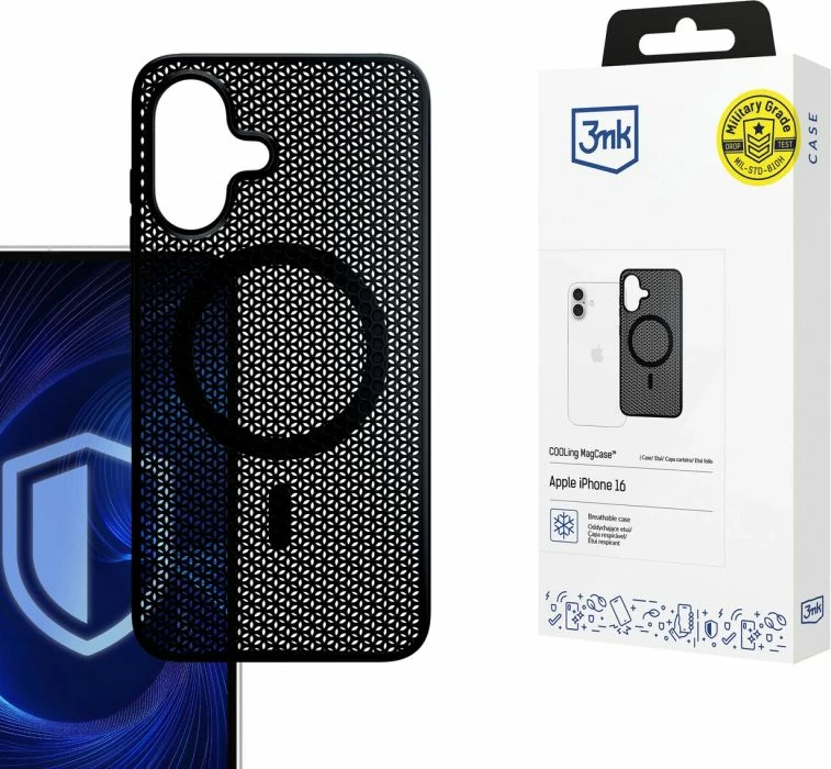 Kapak telefoni 3mk COOLing MagCase për iPhone 16, i zi