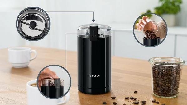 Grirëse kafeje elektrike Bosch TSM6A013B 180W 75g, e zezë