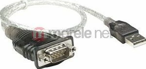 Adapter konvertues USB-A në RS-232/COM DB9 Manhattan 205146, 0.45 m, transparent/zi