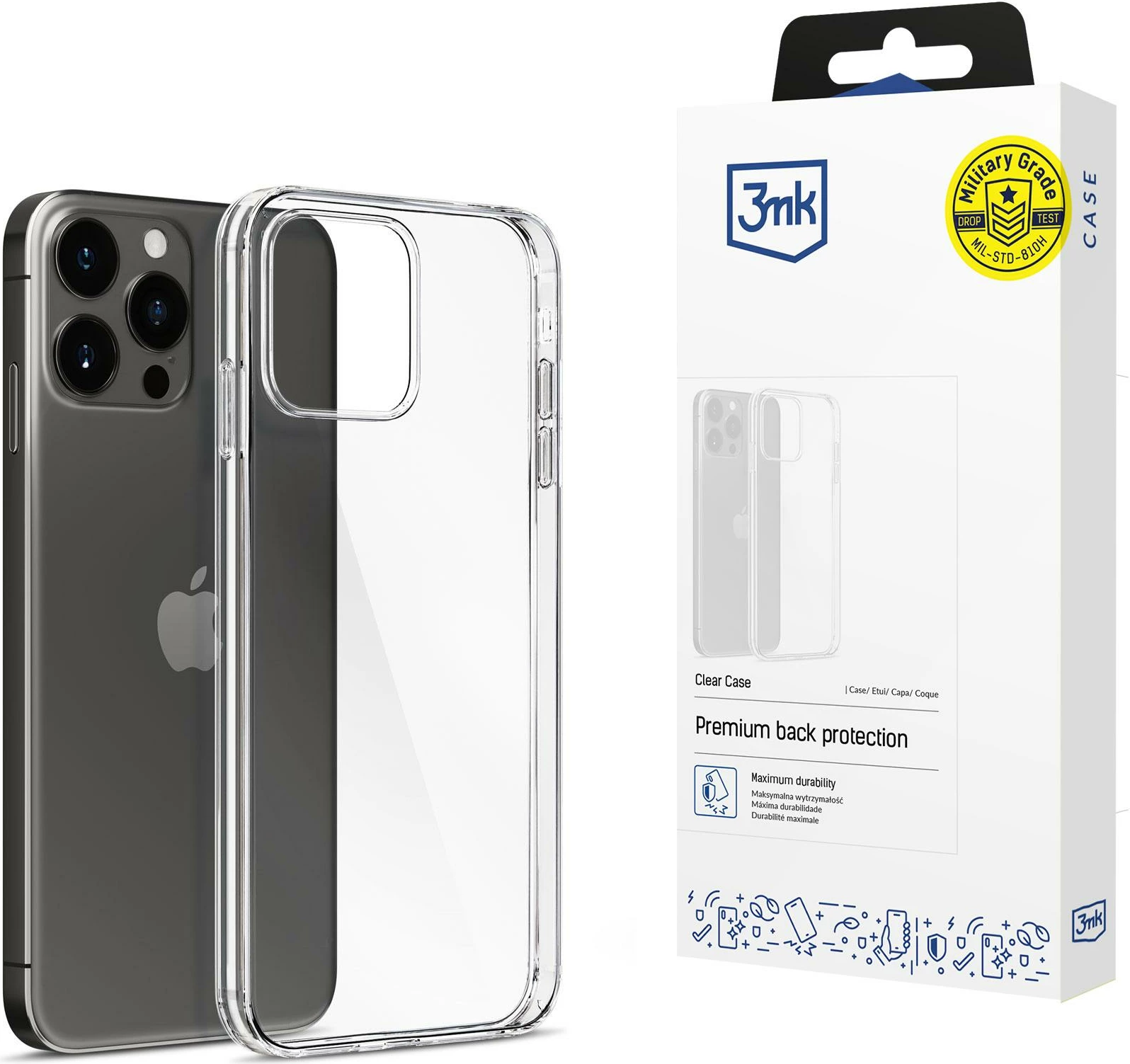 Mbështjellës 3mk Protection për iPhone 15 Pro Max, Transparent