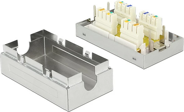 Bashkues kabllo rrjeti DeLOCK 86419, Cat6 S/UTP (STP), metalik