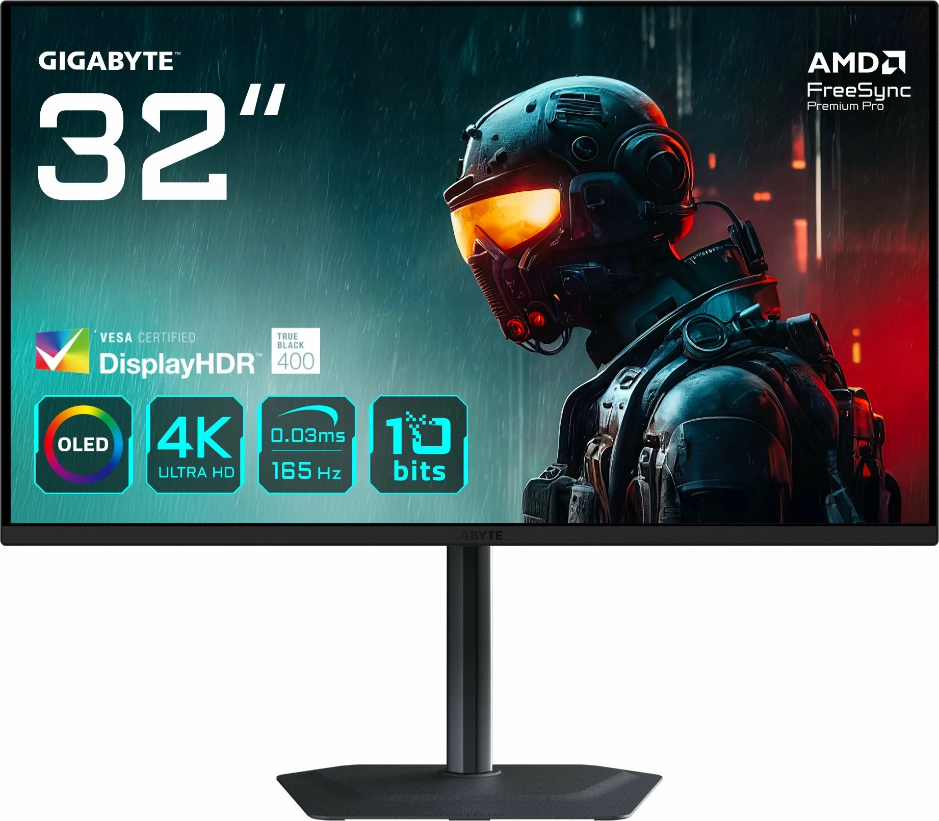 Monitor gaming Gigabyte MO32U 31.5" 4K UHD QD-OLED 165Hz FreeSync Premium Pro, i zi