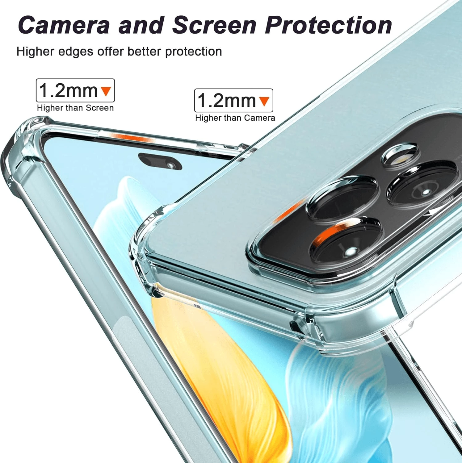Mbështjellës antishock silikoni ONASI për iPhone 16, transparent