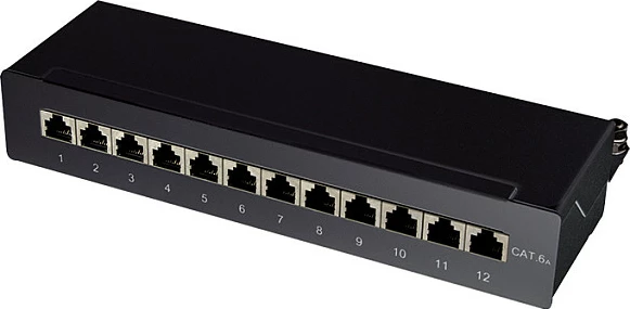 Patch panel LogiLink, desktop, 12 porta, Cat6A STP, i zi