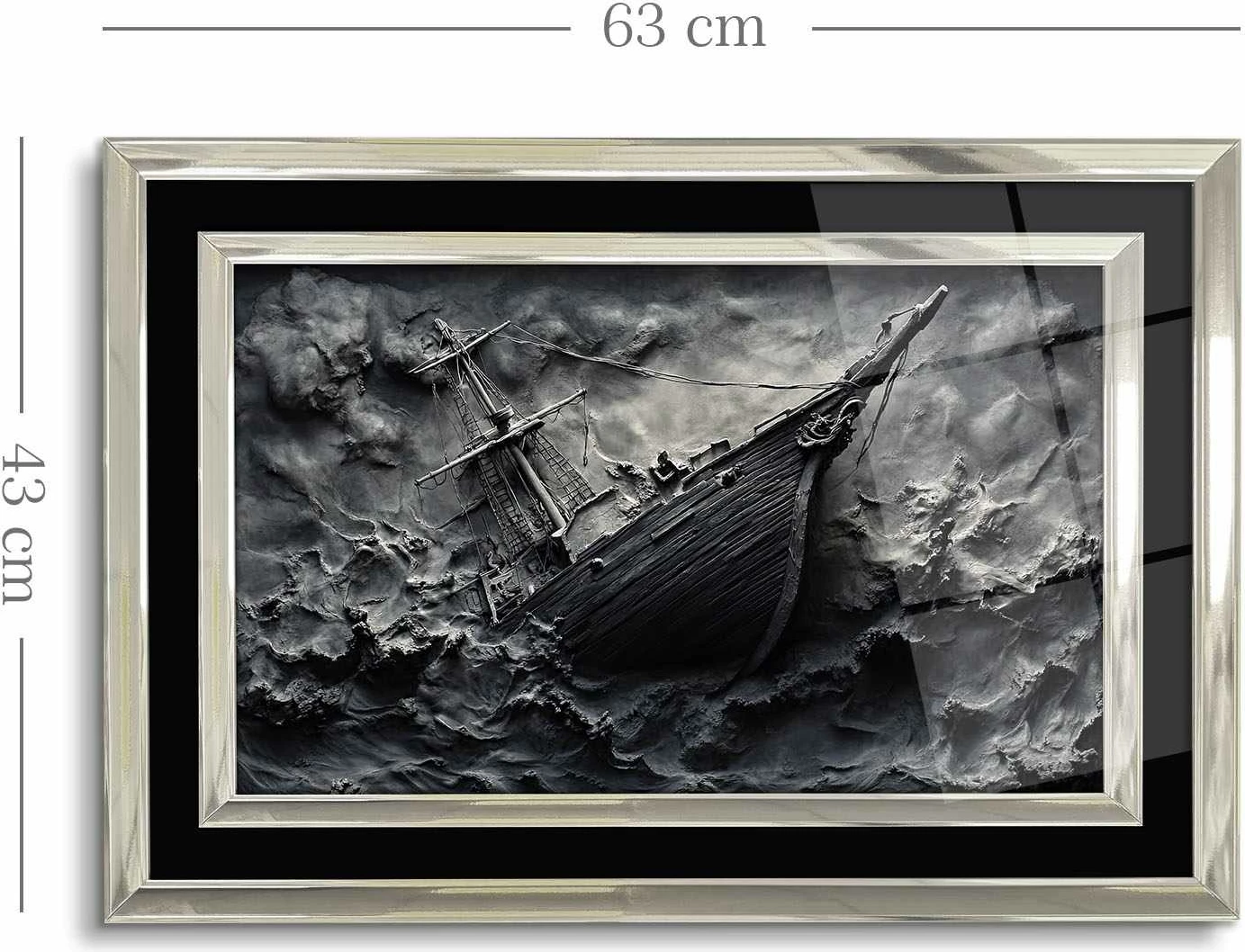 Pikturë dekorative me kornizë Wallity, 4363Kromgumusct - 012, shumëngjyrëshe, 43x65cm