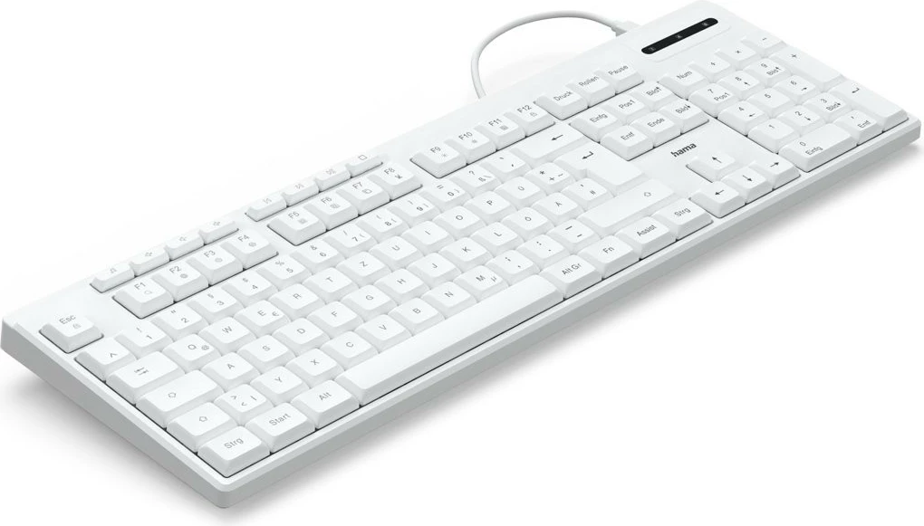 Tastierë Hama CK-200 me kabllo, USB-A/USB-C, e bardhë