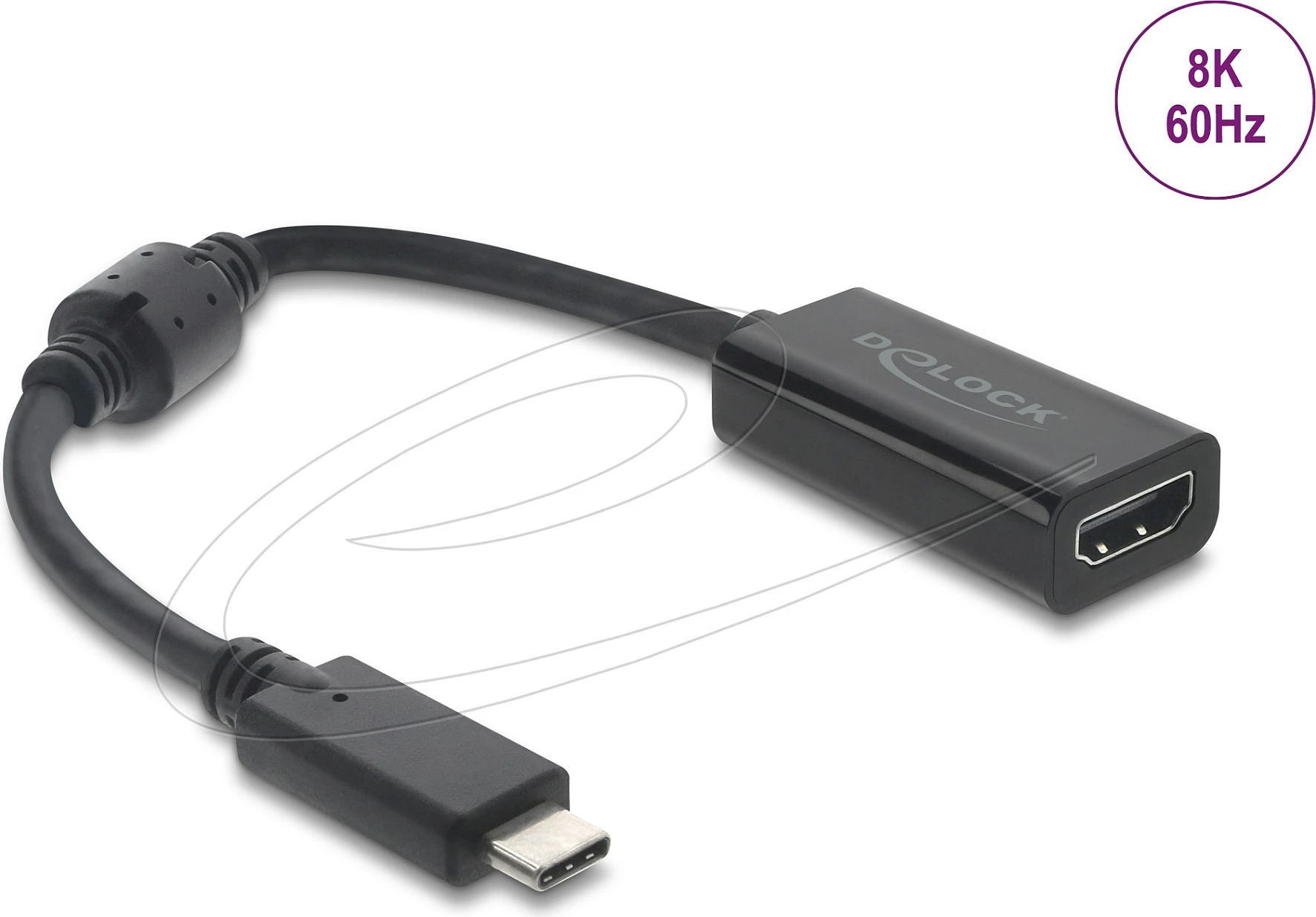 Adapter DeLOCK 61085 USB-C në HDMI, 0.15 m, 8K 60Hz, i zi