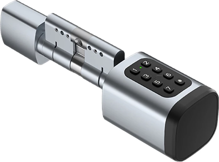 cilindër bravë smart Avatto SDL-V1-S70 70 mm Bluetooth EURO, Tuya Smart Life, gjurmë gishti/PIN/kartë/çelës/aplikacion argjendtë