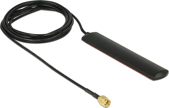 Antena DeLOCK 89491, SMA mashkull, 2 dBi, kabllo 2 m, e zezë